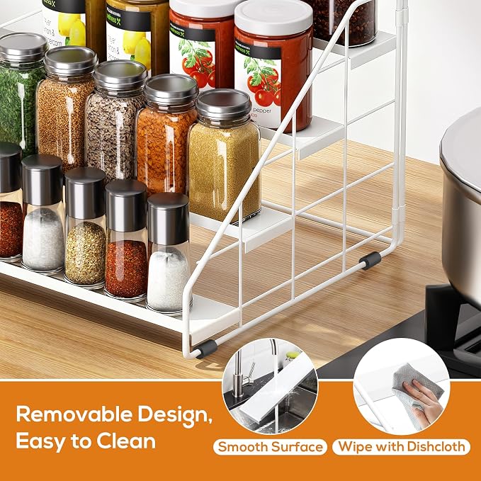 Spice Rack Organizer for Cabinet, 4 Tiered Spice Rack Organizer, Tiered - Image 4