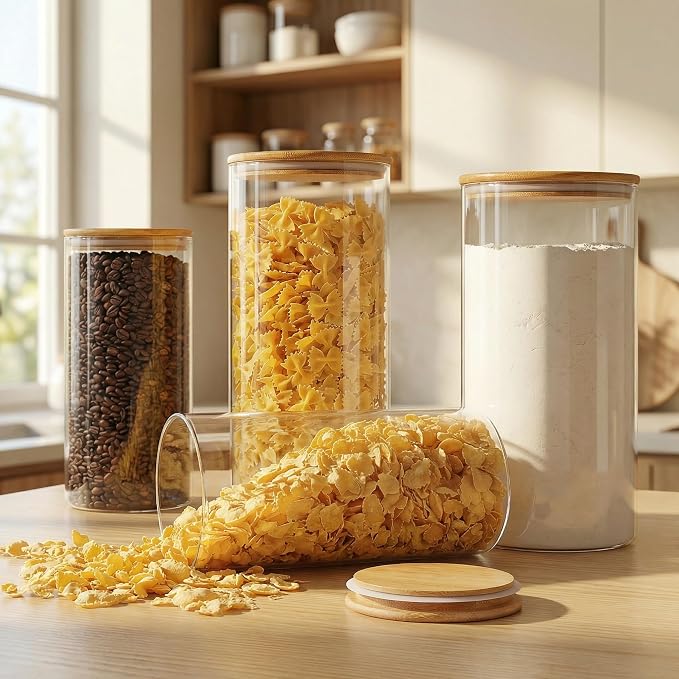 HomArtist Extra Large Glass Flour and Sugar Storage Containers - Image 2