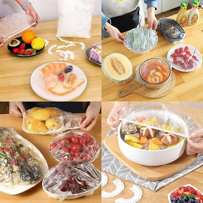 300PCS Elastic Food Covers Fresh Keeping Bags Disposable Stretchable Bowl - Image 6