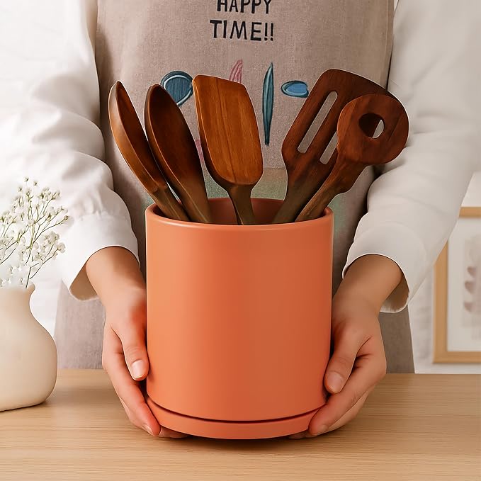 D'vine Dev 360° Rotating Utensil Holder Set – 7.2"+5" Kitchen Utensil Crocks - Image 6