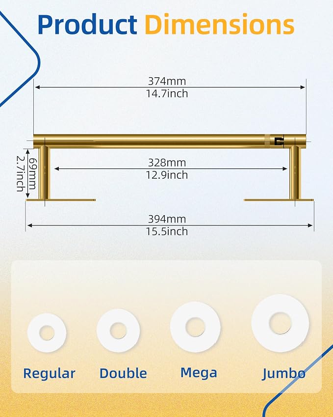 RUACQ Paper Towel Holder Under Cabinet, Wall Mounted or Adhesive Stainless - Image 6
