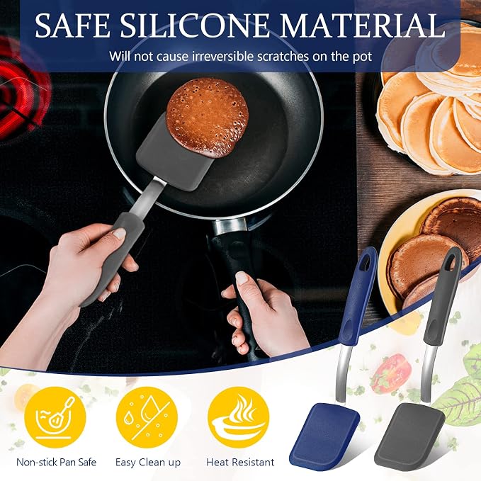 Silicone Cookie Spatula Turner 2 Pack Mini Brownie Spatula Flexible Kitchen - Image 5