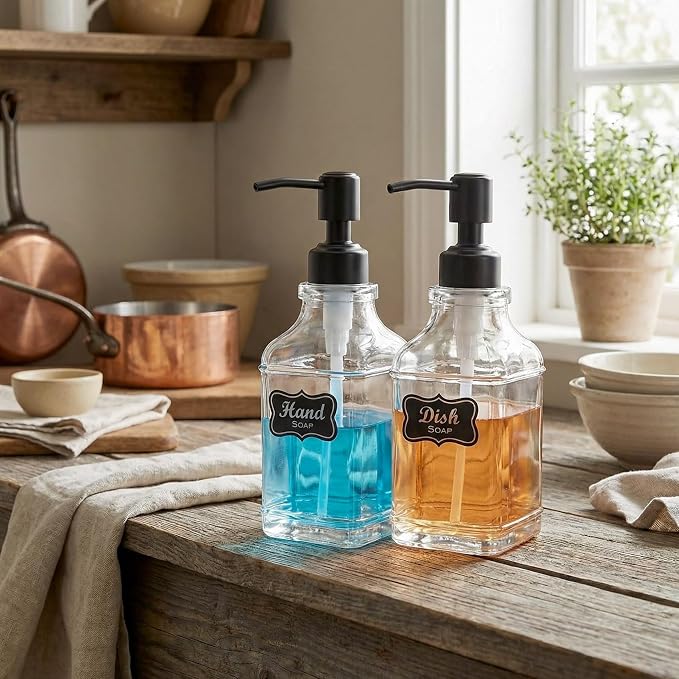 JASAI 2Pack Glass Soap Dispenser - Image 5