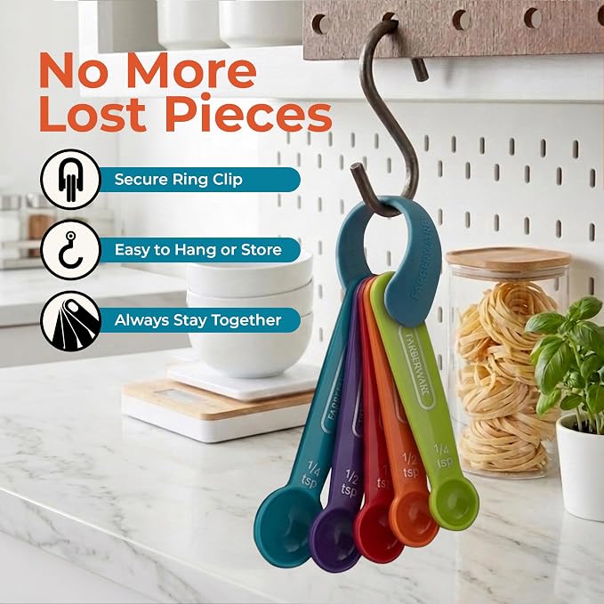 Farberware Kitchen Basics Measuring Cup & Spoon Set – 9-Piece Colorful Nesting - Image 6