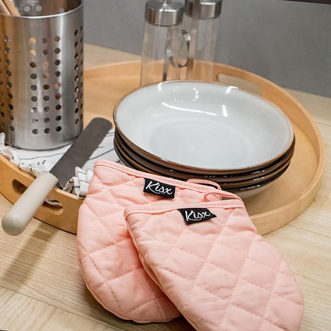 Pink Silicone Oven Mitts & Pot Holders Set - Image 8