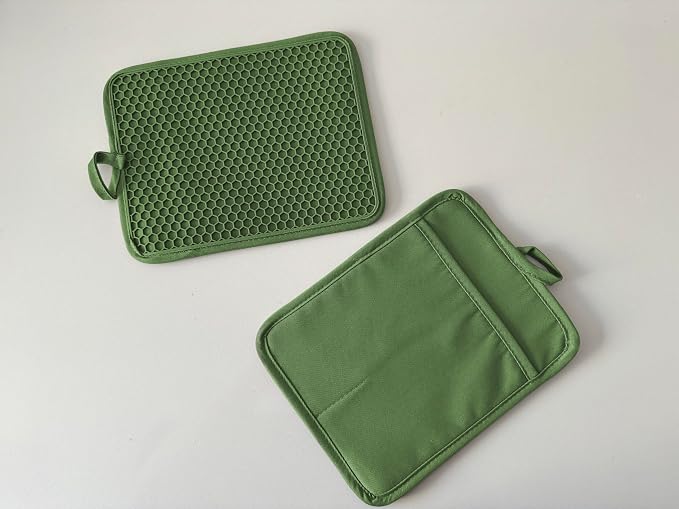 Oven Pot Holder with Pocket Cotton Heat Resistant Coaster Potholder Kitchen Hot - Image 4