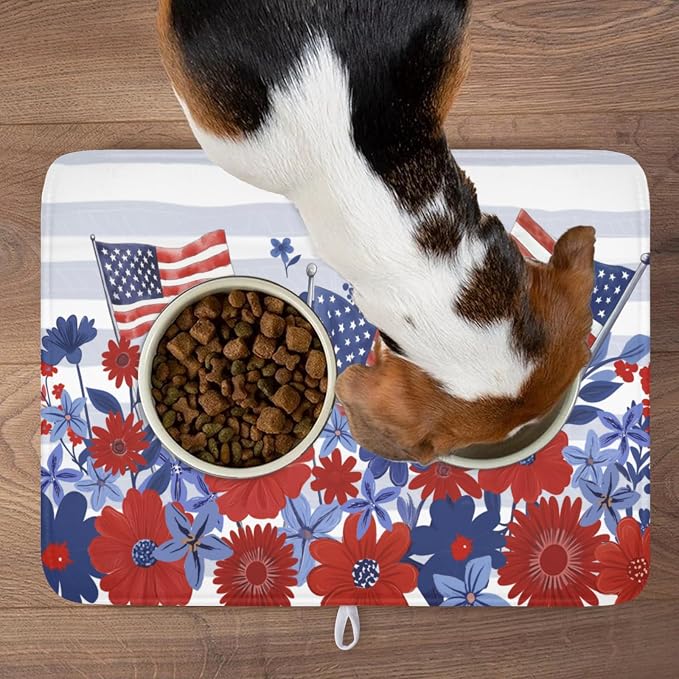Patriotic Floral Dish Drying Mat - Image 9