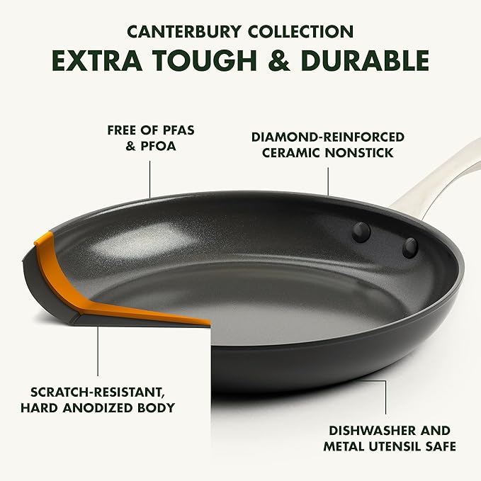 GreenPan Canterbury 10 Piece Cookware Pot and Pans Set, Hard Anodized PFAS-Free - Image 4