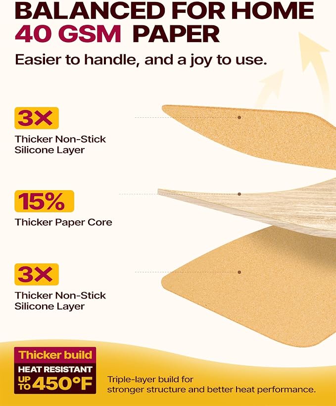 Katbite Parchment Paper Sheets 360 PCS, 12x16 Inches Precut Unbleached Baking - Image 4