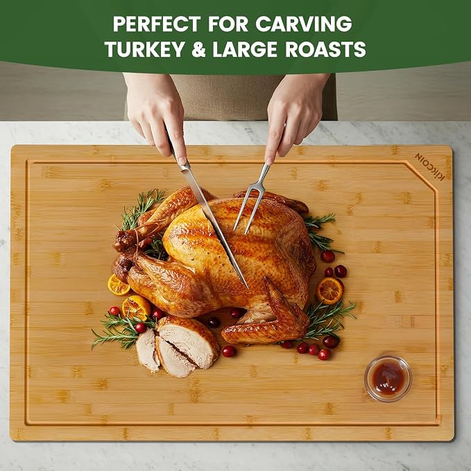 Kikcoin 30”×20” Bamboo Cutting Boards - Image 4