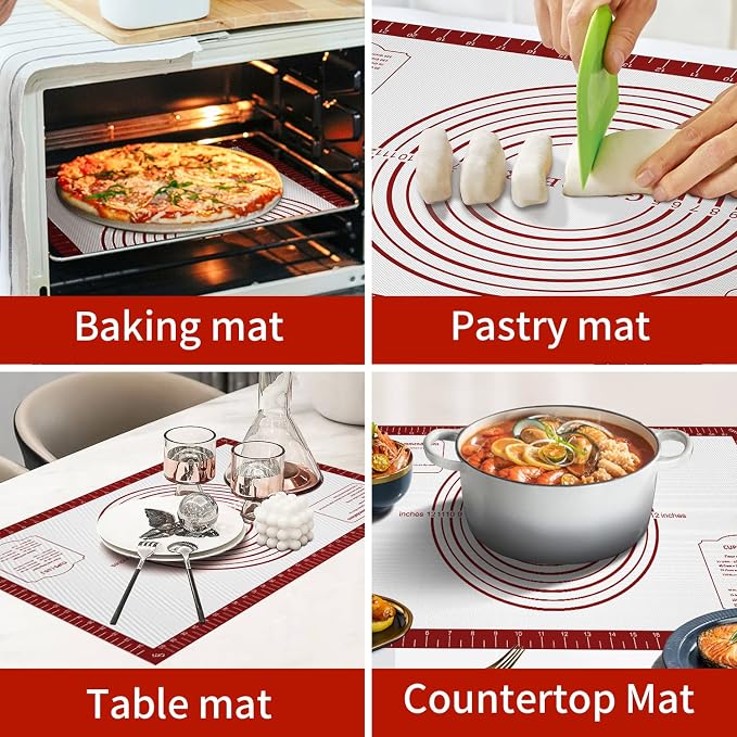 Non Stick Pastry Mat for Rolling Dough Fondant Pie Crust, Macaron Silicone - Image 5