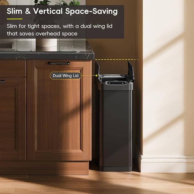 EKO Phantom-T 13.2 Gallon/ 50L Automatic Sensor Kitchen Trash Can, Slim - Image 3