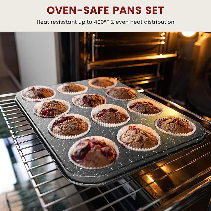 Terlulu 10-Piece Baking Pans Set, Bakeware Sets Nonstick, Baking Set - Image 4