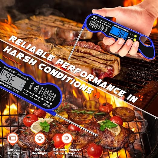 TRAUSI Instant Read Meat Thermometer, Fast & Accurate Digital Food Thermometer - Image 2