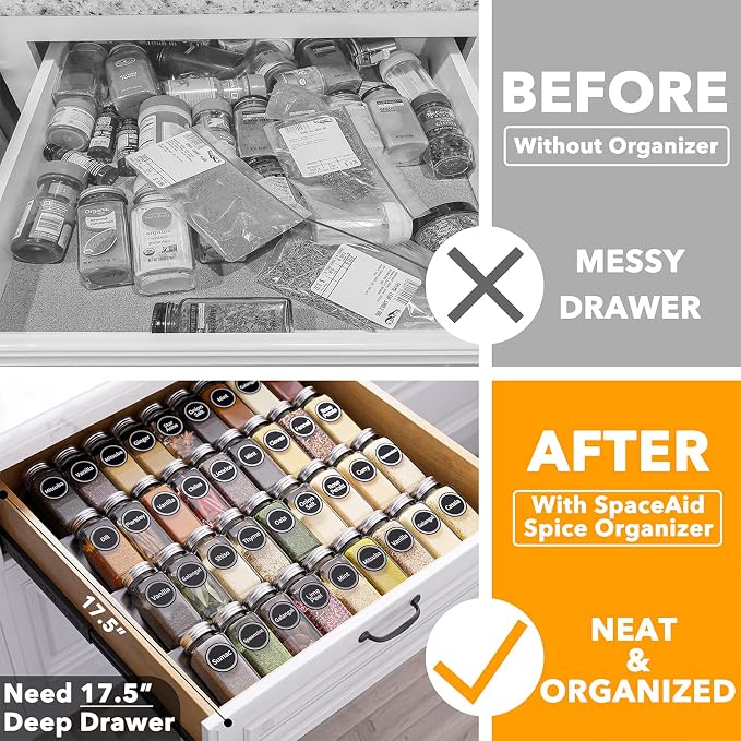 SpaceAid Spice Drawer Organizer - Image 2