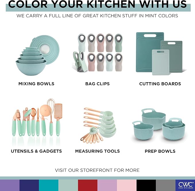 COOK WITH COLOR Prep Bowls with Lids- Wide and Deep Nesting Plastic Small - Image 8