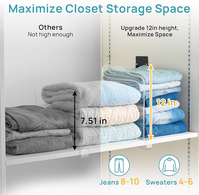Vtopmart 8 Pack 12in Height Shelf Dividers - Image 4