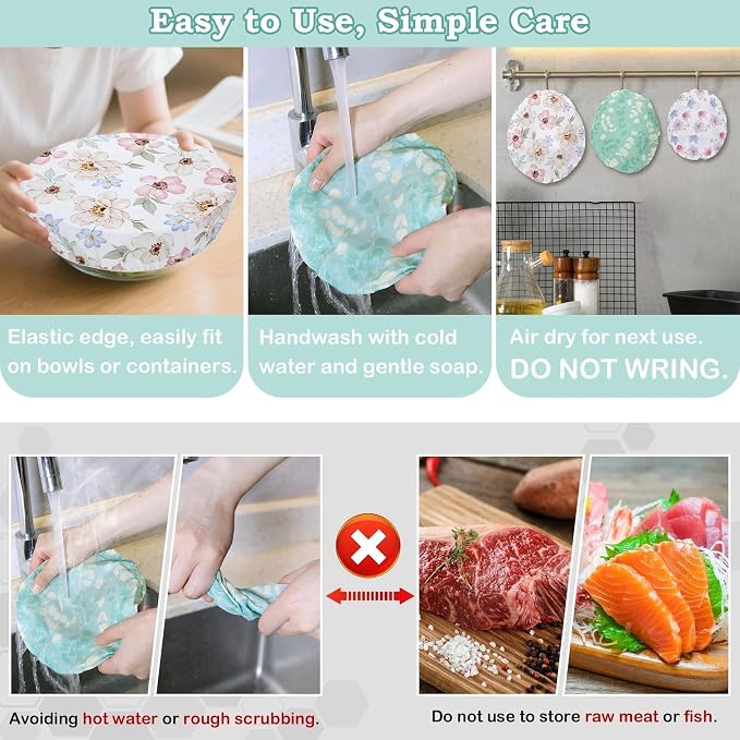 5-Size Reusable Beeswax Bowl Covers - Image 6