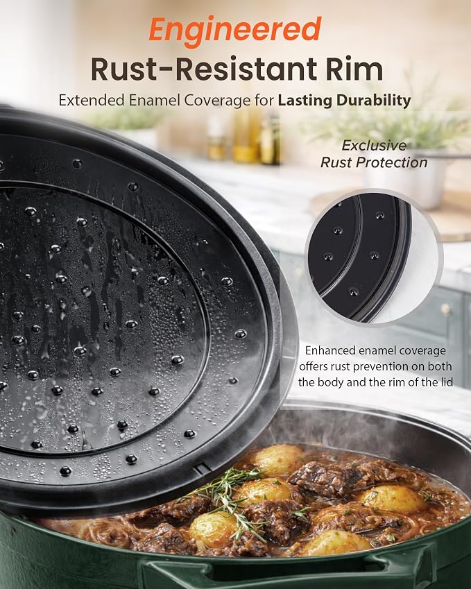 Nuwave 6QT Healthy Enameled Cast Iron Dutch Oven Pot - Image 4