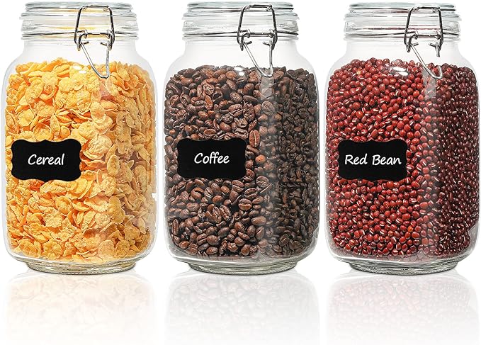 ComSaf Set of 3 Square Glass Jars by ComSaf