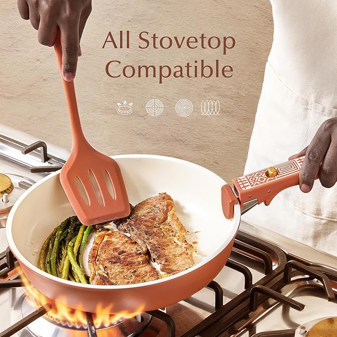 CAROTE 21-Piece Ceramic Cookware Set, Nonstick Pots and Pans Set - Image 8