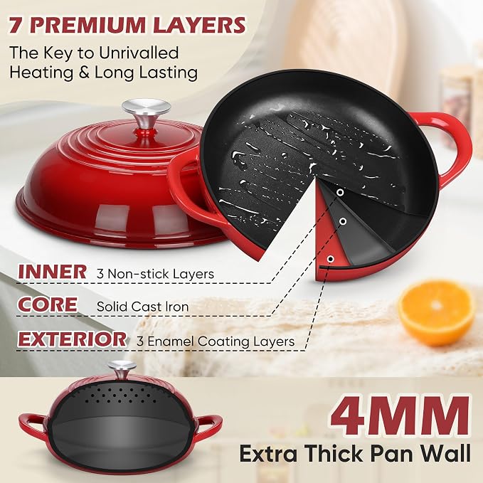 Bread Dutch Oven for Sourdough Baking, Joyfair Enameled Cast Iron Dutch Oven Pot - Image 2
