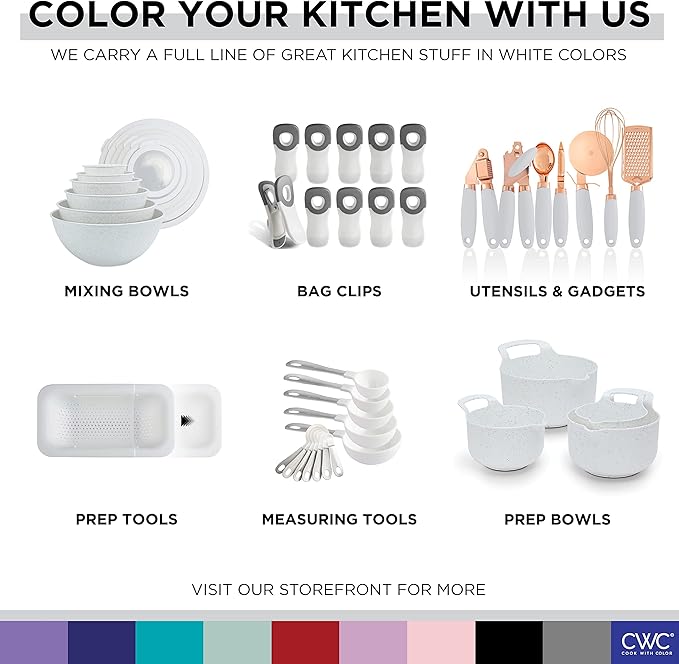 COOK WITH COLOR Prep Bowls with Lids- Wide and Deep Nesting Plastic Small - Image 6