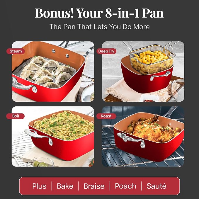 Gotham Steel 20 Pc Pots and Pans Set Nonstick Cookware + Bakeware Set, Complete - Image 6