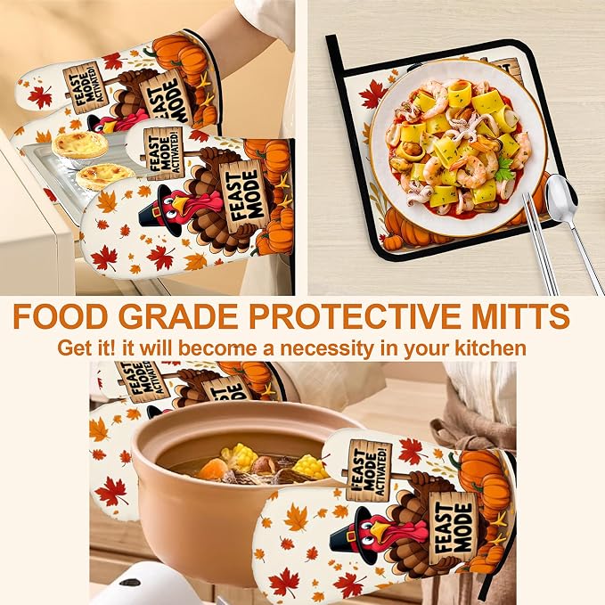 Turkey Oven Mitts with Matching Potholders - Image 5