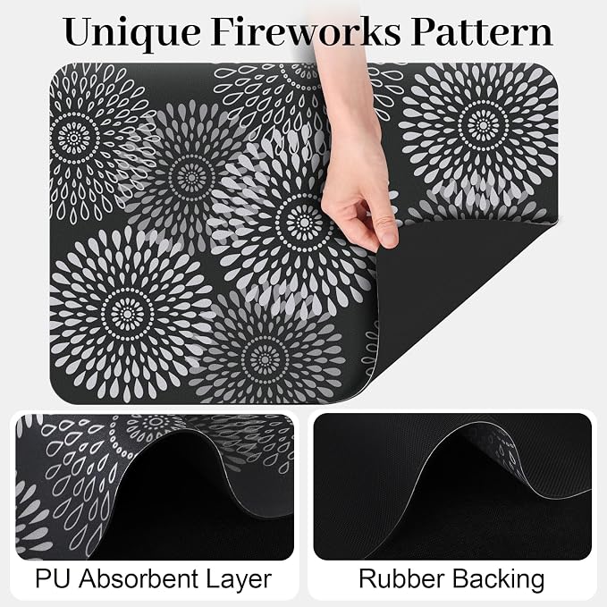 LuxStep Dish Drying Mat Super Absorbent Kitchen Counter Mat Rubber Backing - Image 6