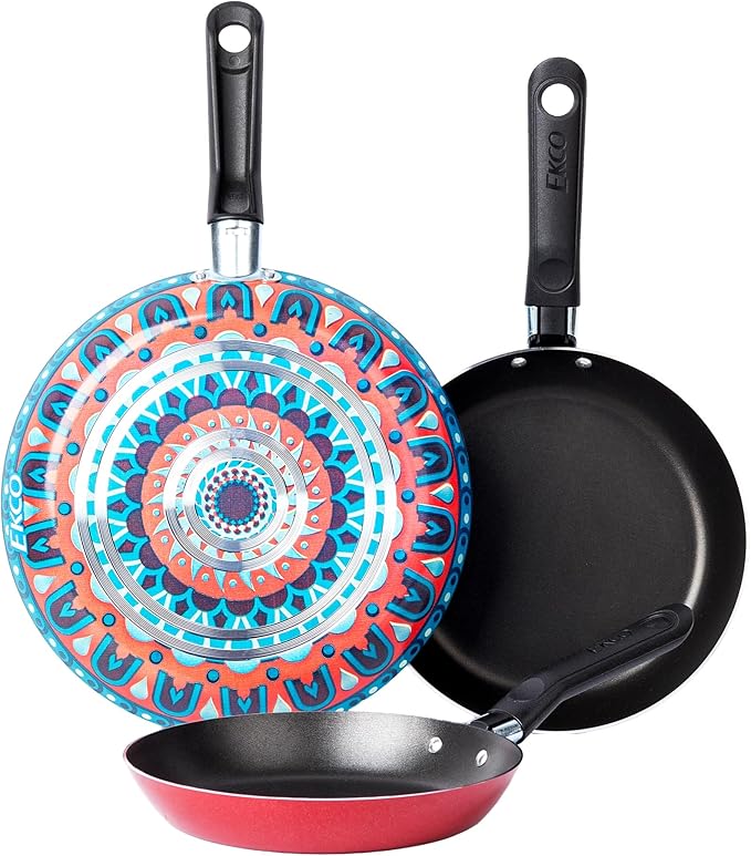 Ekco 3-Piece Frying Pan Set For all Stovetops, Dishwasher Safe by Ekco