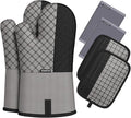Oven Mitts and Pot Holders Sets 6pcs, Kitchen Oven Glove, High Heat Resistant by OvenMitts