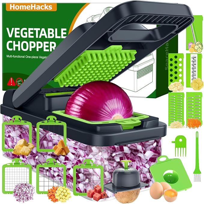 HomeHacks Vegetable Chopper Vegetable Cutter, 15 in 1 Kitchen Gadget, Onion by HomeHacks