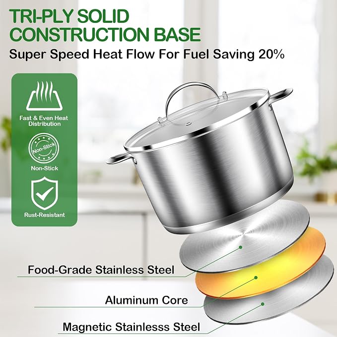 STOCKPOT Cooking Pot, Stainless Steel Stock Pot - Image 3