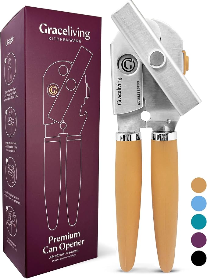 Premium Multifunction Magnetic Manual Can Opener and Bottle Opener, Heavy Duty by GracelivingKitchenware
