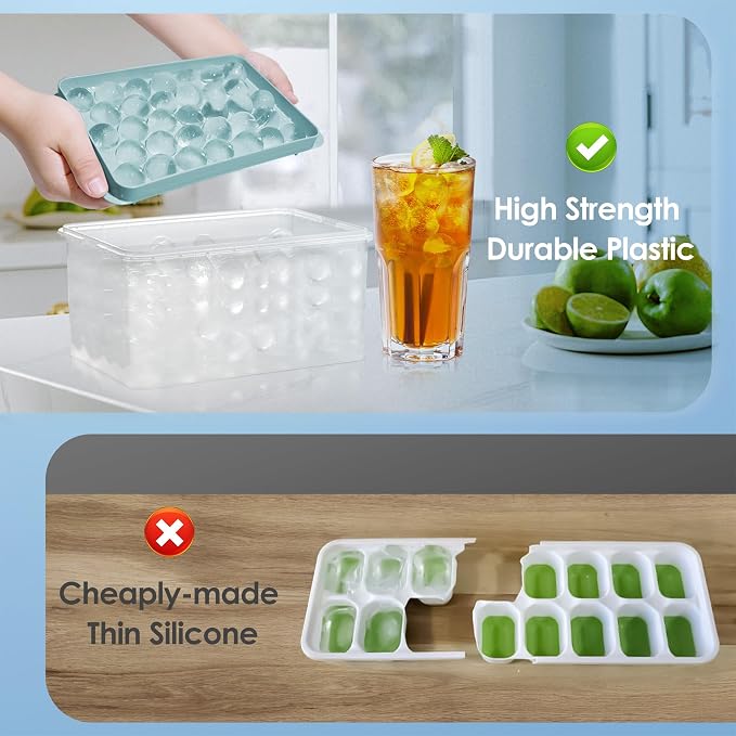 WIBIMEN Ice Cube Tray with Lid and Bin - Image 6