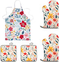 5 Pcs Kitchen Stuff Accessories, Kitchen Oven Mitts and Pot Holders Sets by Qchengsan
