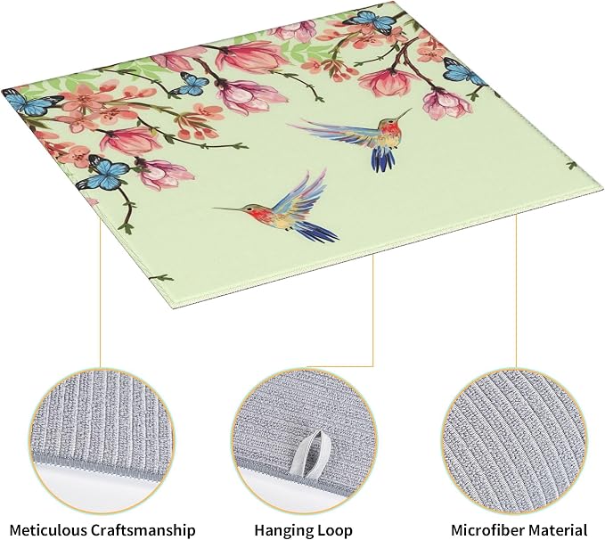 Bird Floral Flowers Dish Drying Mat - Image 4