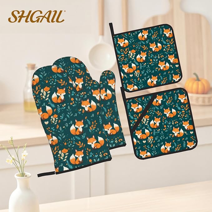 Fall Oven Mitts and Hot Pads Set - Image 2