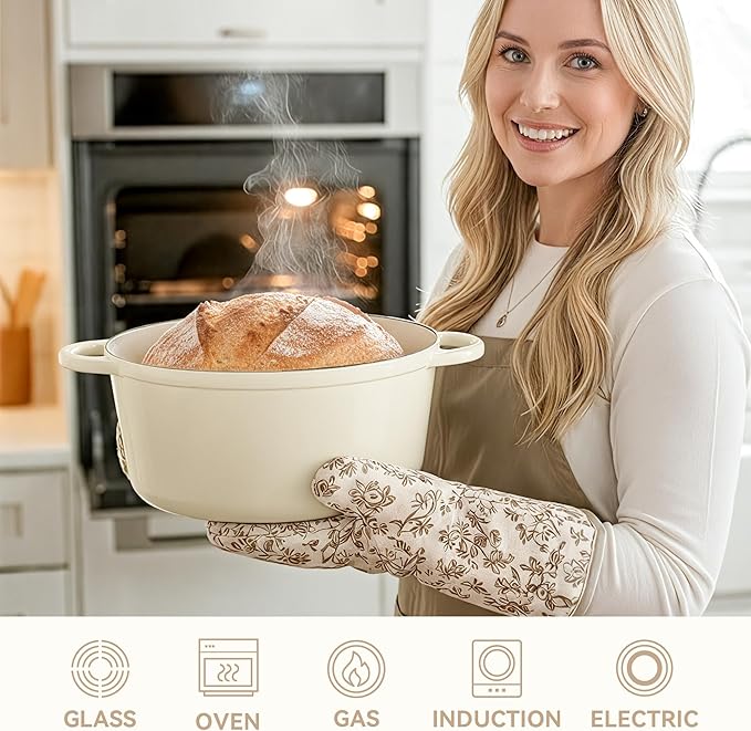 6 Quart Dutch Oven Pot with Lid, Non Stick Enameled Cast Iron Dutch Oven - Image 5