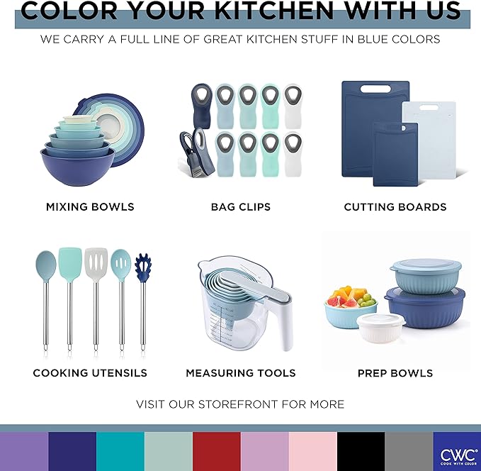 COOK WITH COLOR Nesting Plastic Mixing Bowl Set with Pour Spouts and Handles - Image 8
