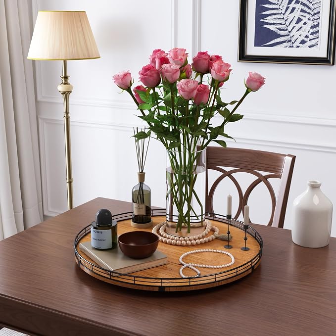 21" Lazy Susan Turntable, Wooden Organizer - Image 5