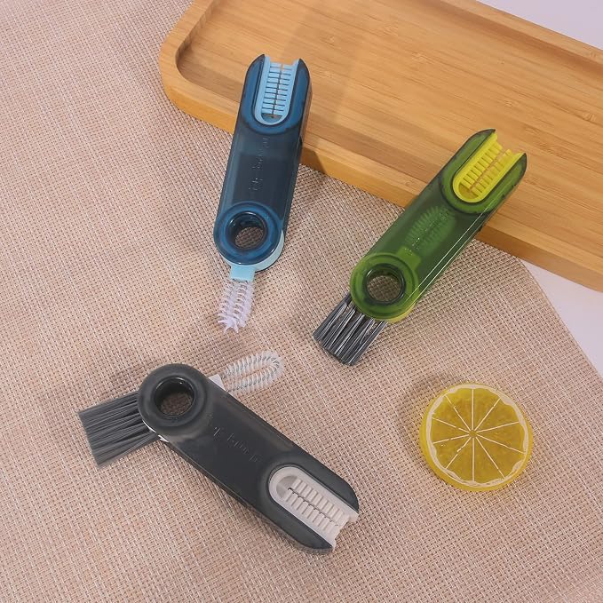 3 in 1 Cup Lid Gap Cleaning Brush Set, Mutipurpose Tiny Silicone Cup Holder - Image 8