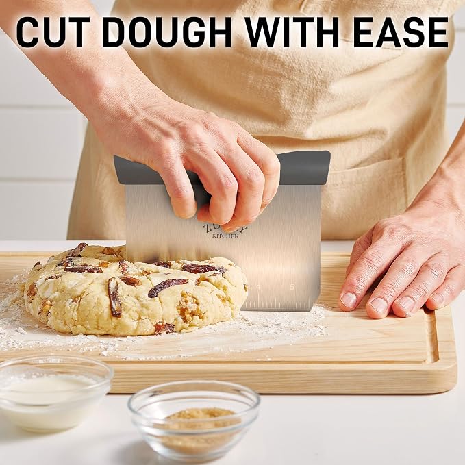 Zulay Premium Multi-purpose Stainless Steel Bench Scraper & Chopper, Quick & - Image 2