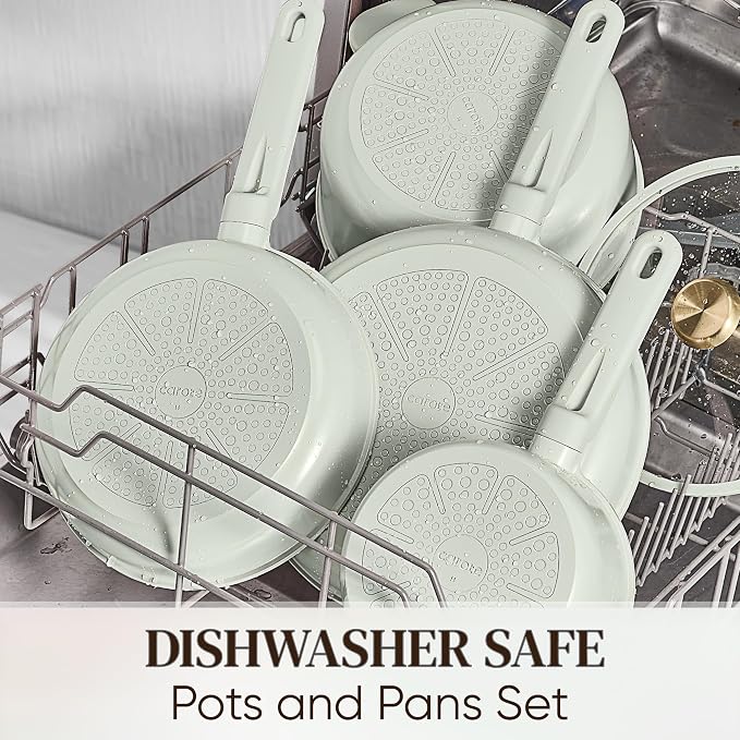 CAROTE Ceramic Cookware Set Nonstick, Non-Toxic & PFAS-Free, Dishwasher - Image 6