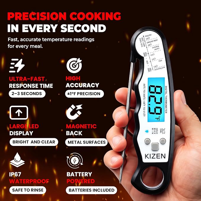 KIZEN Instant Read Meat Thermometer Digital - Image 2