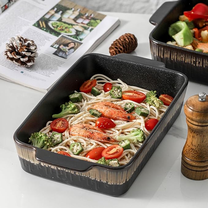 KOOV Bakeware Set, Ceramic Baking Dish, Rectangular Baking Pans Set, Casserole - Image 7