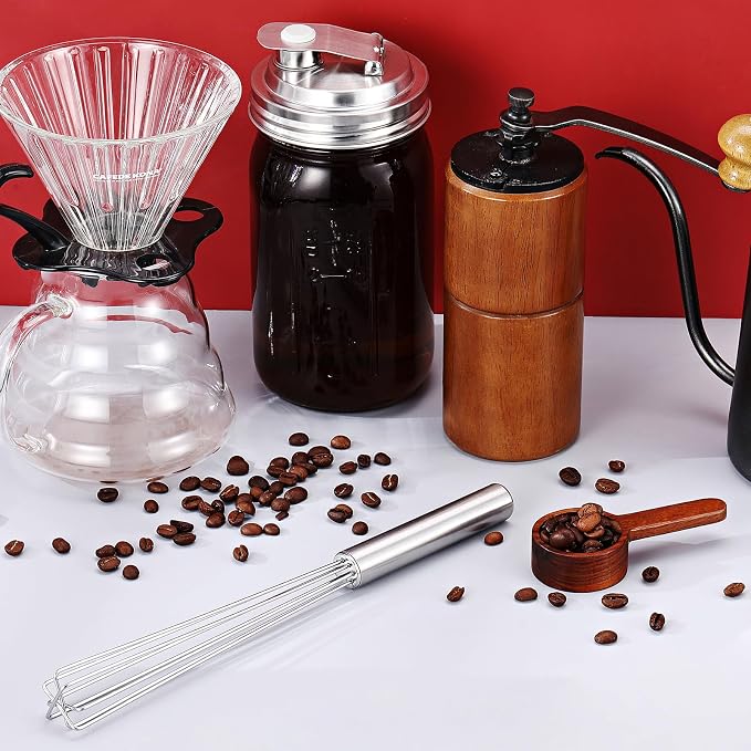 Baderke 1 Pack Espresso Whisk Tool 10.6" Long Handle Mini Whisk - Image 5