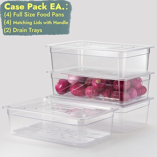 CURTA 4-Pack Full Size 6" Deep NSF Polycarbonate Food Pans - Image 3