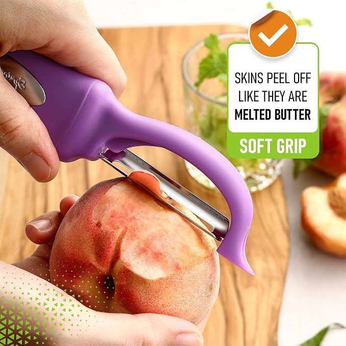 Spring Chef Premium Swivel Vegetable Peeler, Comfortable Handle and Ultra Sharp - Image 4